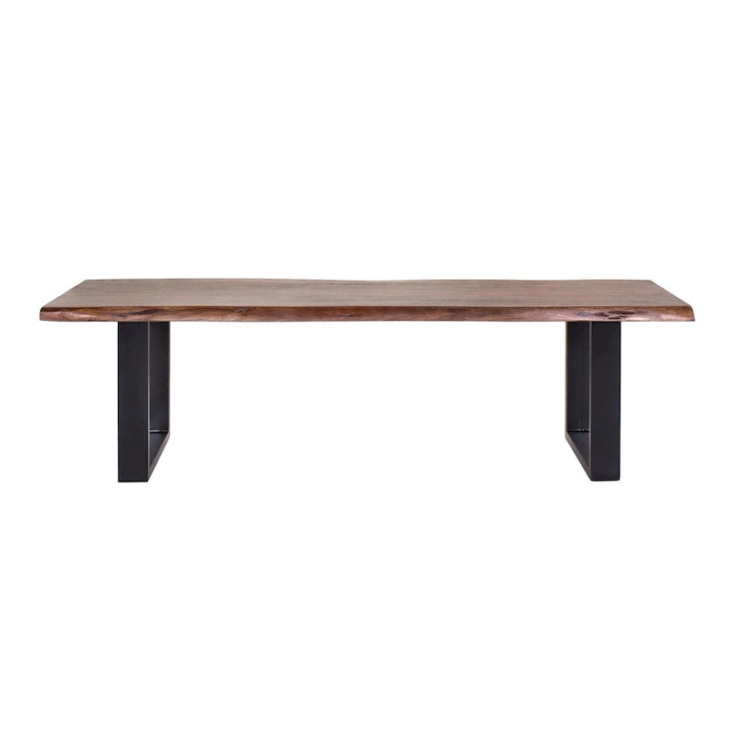 Banc de salle à manger Jessore en bois d'acacia brut de sciage et fer forgé