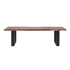 Banc de salle à manger Jessore en bois d'acacia brut de sciage et fer forgé