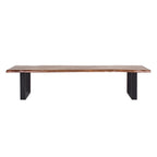 Banc de salle à manger Jessore en bois d'acacia brut de sciage et fer forgé