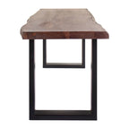 Banc de salle à manger Jessore en bois d'acacia brut de sciage et fer forgé