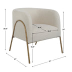 Fauteuil d'appoint Jacobsen blanc cassé et peau de mouton - 27L x 28,5H x 27P