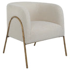 Fauteuil d'appoint Jacobsen blanc cassé et peau de mouton - 27L x 28,5H x 27P