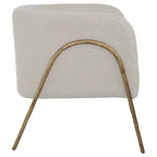 Fauteuil d'appoint Jacobsen blanc cassé et peau de mouton - 27L x 28,5H x 27P