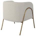 Fauteuil d'appoint Jacobsen blanc cassé et peau de mouton - 27L x 28,5H x 27P