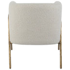 Fauteuil d'appoint Jacobsen blanc cassé et peau de mouton - 27L x 28,5H x 27P