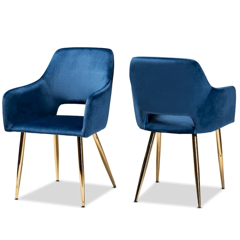 Chaise de salle à manger tapissée Germaine Glam et Luxe