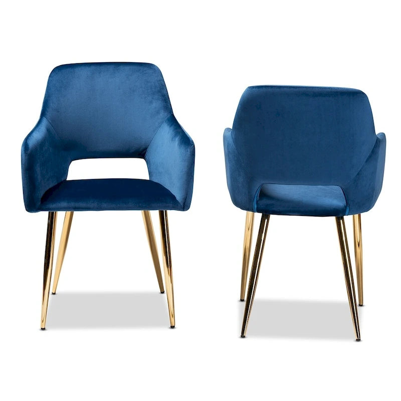 Chaise de salle à manger tapissée Germaine Glam et Luxe