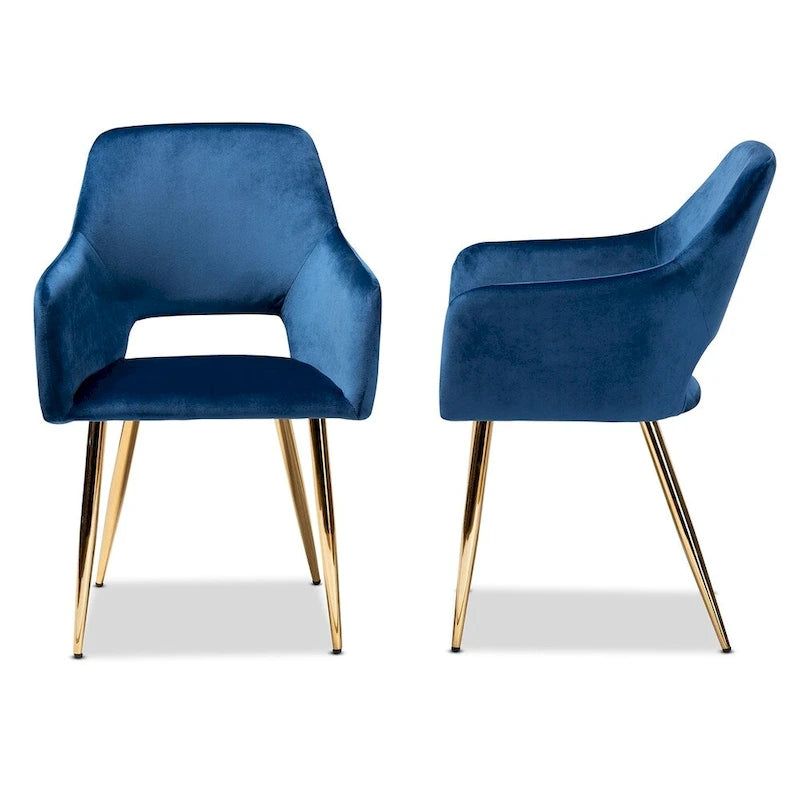 Chaise de salle à manger tapissée Germaine Glam et Luxe