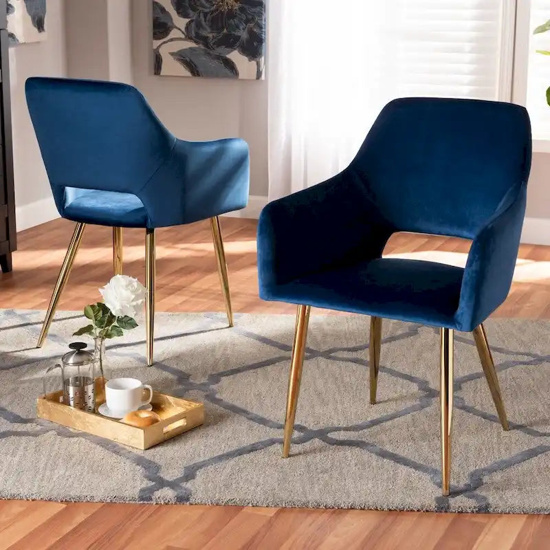 Chaise de salle à manger tapissée Germaine Glam et Luxe