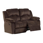 Causeuse inclinable en pin avec rembourrage matelassé, marron