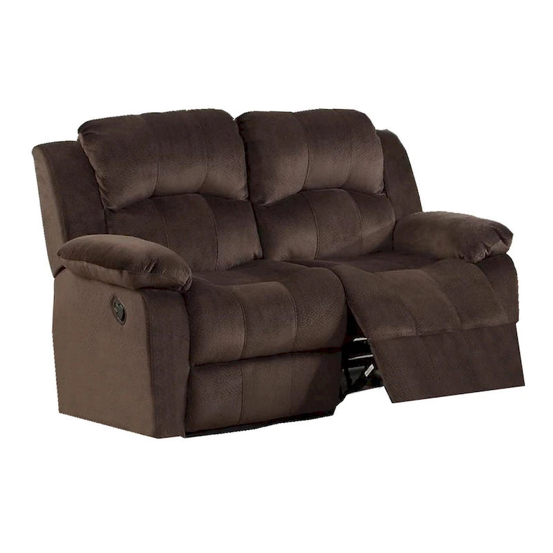 Causeuse inclinable en pin avec rembourrage matelassé, marron