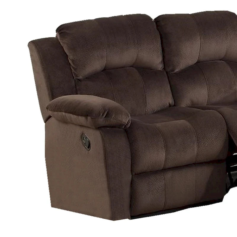 Causeuse inclinable en pin avec rembourrage matelassé, marron