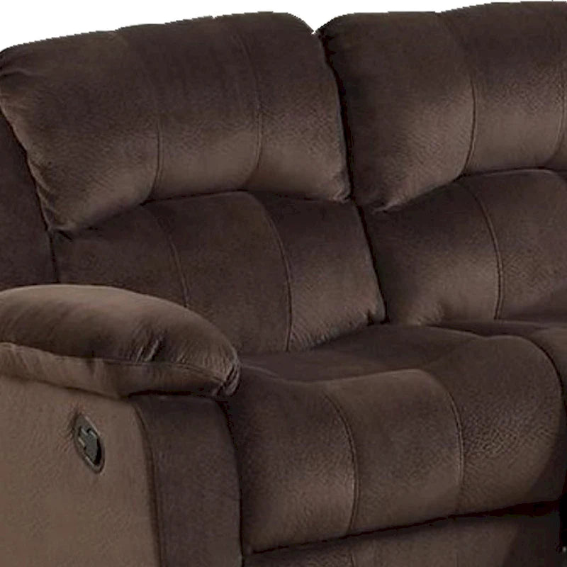 Causeuse inclinable en pin avec rembourrage matelassé, marron