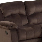 Causeuse inclinable en pin avec rembourrage matelassé, marron