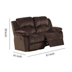Causeuse inclinable en pin avec rembourrage matelassé, marron