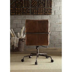 Fauteuil de bureau Harith, cuir pleine fleur marron rétro