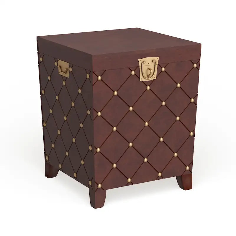 Table d'appoint coffre Liatris Nailhead Espresso