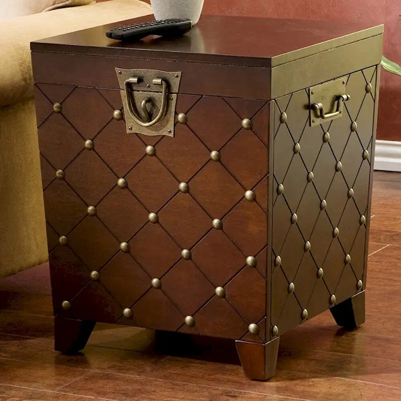 Table d'appoint coffre Liatris Nailhead Espresso