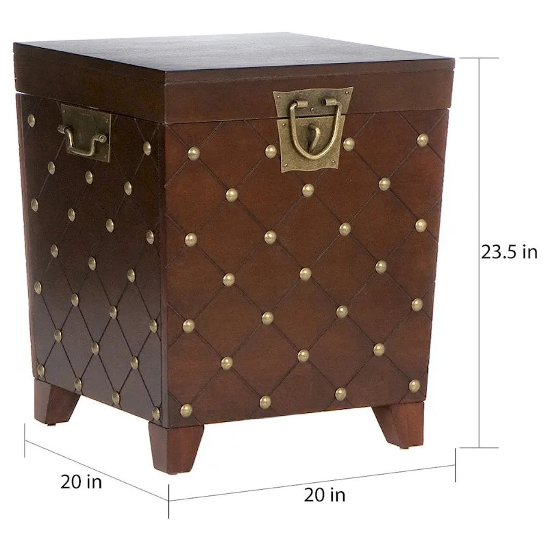 Table d'appoint coffre Liatris Nailhead Espresso