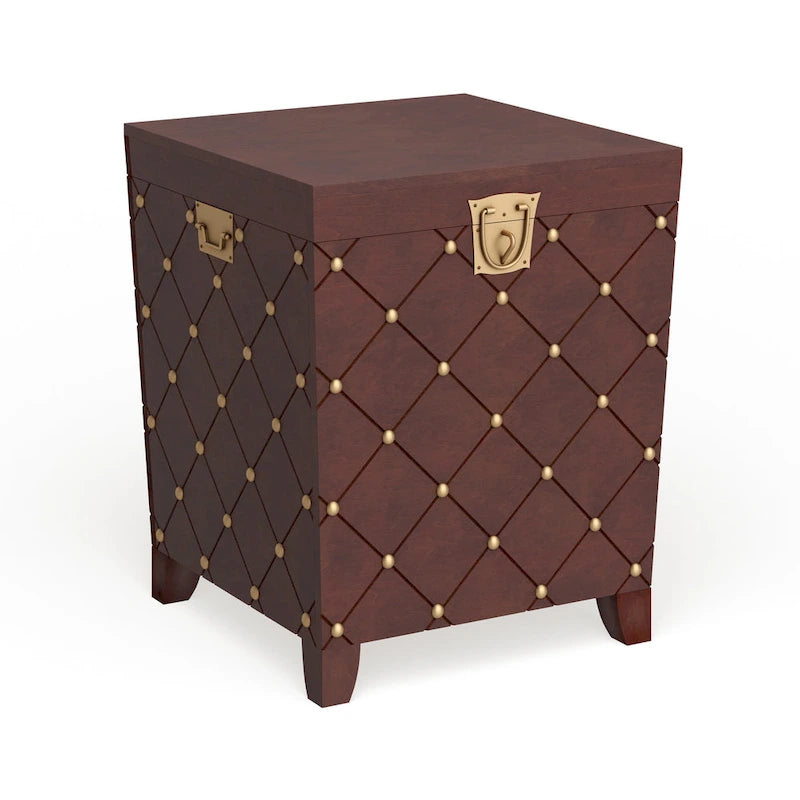 Table d'appoint coffre Liatris Nailhead Espresso