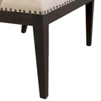 Banc de salle à manger Americana Farmhouse noir avec dossier en tissu