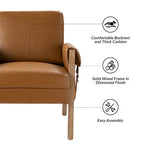 Fauteuil d'appoint Olivia Farmhouse en similicuir avec pieds en bois massif