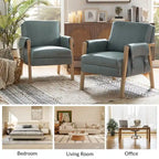 Fauteuil d'appoint Olivia Farmhouse en similicuir avec pieds en bois massif