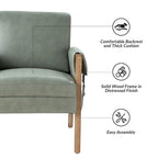 Fauteuil d'appoint Olivia Farmhouse en similicuir avec pieds en bois massif