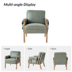 Fauteuil d'appoint Olivia Farmhouse en similicuir avec pieds en bois massif