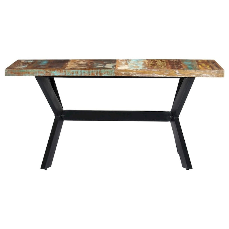 Table de salle à manger 63x31,5x29,5 en bois de récupération massif - Multicolore