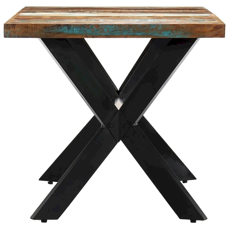Table de salle à manger 63x31,5x29,5 en bois de récupération massif - Multicolore
