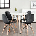 Chaise creuse moderne en plastique avec pieds en bois