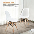 Chaise creuse moderne en plastique avec pieds en bois