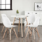 Chaise creuse moderne en plastique avec pieds en bois