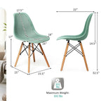 Chaise creuse moderne en plastique avec pieds en bois