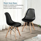 Chaise creuse moderne en plastique avec pieds en bois
