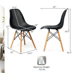 Chaise creuse moderne en plastique avec pieds en bois