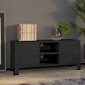 Meuble TV, console TV, buffet TV, meuble multimédia, placard métallique - 41,3 x 13,8 x 16,5