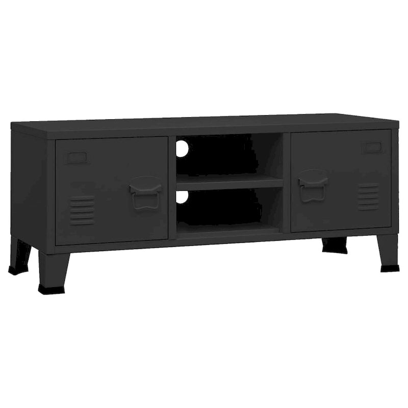 Meuble TV, console TV, buffet TV, meuble multimédia, placard métallique - 41,3 x 13,8 x 16,5