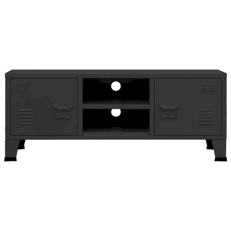 Meuble TV, console TV, buffet TV, meuble multimédia, placard métallique - 41,3 x 13,8 x 16,5