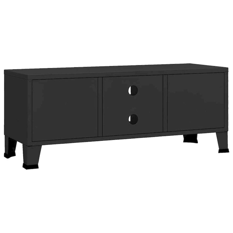Meuble TV, console TV, buffet TV, meuble multimédia, placard métallique - 41,3 x 13,8 x 16,5
