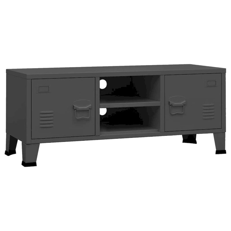 Meuble TV, console TV, buffet TV, meuble multimédia, placard métallique - 41,3 x 13,8 x 16,5