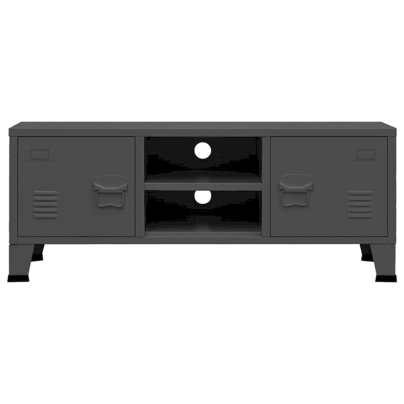 Meuble TV, console TV, buffet TV, meuble multimédia, placard métallique - 41,3 x 13,8 x 16,5