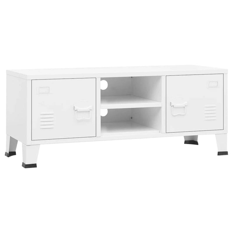 Meuble TV, console TV, buffet TV, meuble multimédia, placard métallique - 41,3 x 13,8 x 16,5