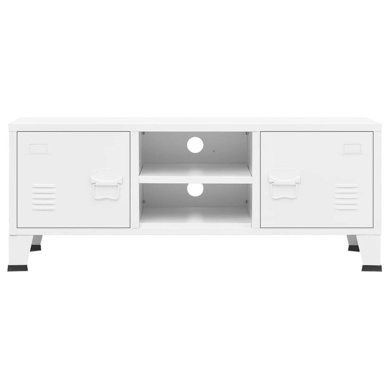 Meuble TV, console TV, buffet TV, meuble multimédia, placard métallique - 41,3 x 13,8 x 16,5