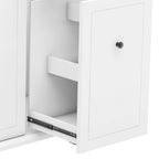 Îlot de Cuisine Mobile en Bois Design et Moderne avec Abattant Rabattable