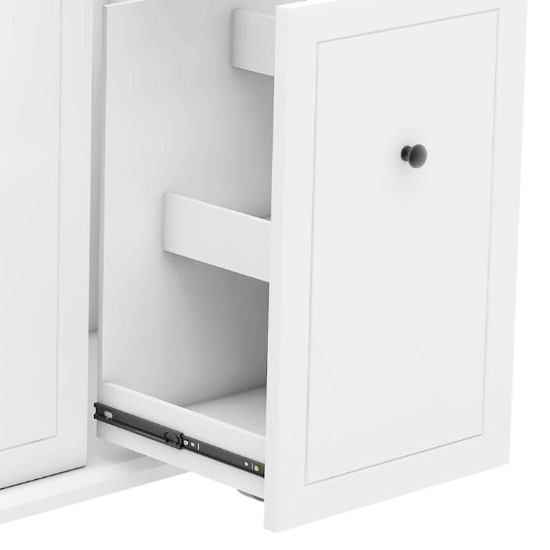 Îlot de Cuisine Mobile en Bois Design et Moderne avec Abattant Rabattable