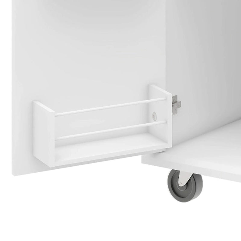 Îlot de Cuisine Mobile en Bois Design et Moderne avec Abattant Rabattable