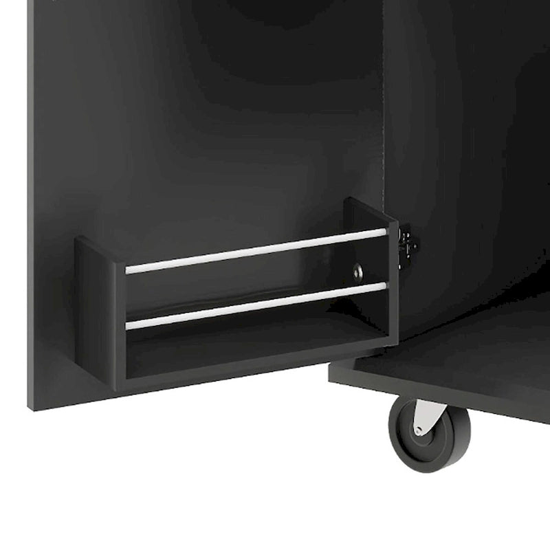 Îlot de Cuisine Mobile en Bois Design et Moderne avec Abattant Rabattable