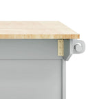 Îlot de Cuisine Mobile en Bois Design et Moderne avec Abattant Rabattable